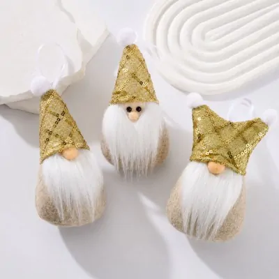 Colgante Navidad Duendes 3d Dorado X6