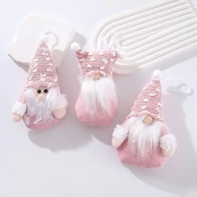Colgante Navidad Duendes 3d Rosa X6