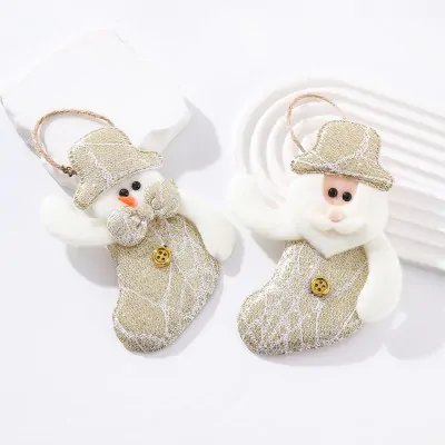 Colgante Navidad 15cm Media Dorada X12