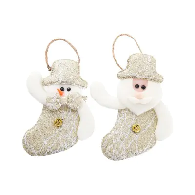 Colgante Navidad 15cm Media Dorada X12