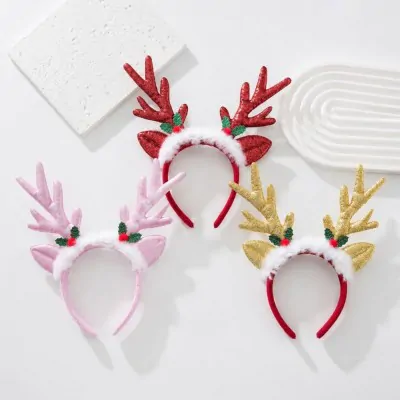 Vincha Navidad Reno Glitter X6
