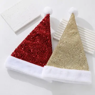 Gorro Navidad Brilloso Lentejuela X6