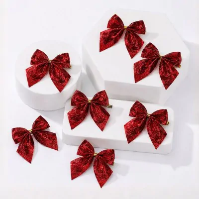 Colgante Navidad Mono Metalizado Rojo X6
