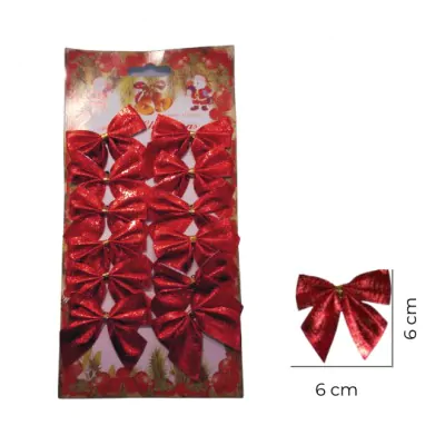 Colgante Navidad Mono Metalizado Rojo X6