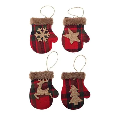 Colgante Navidad Guante Cuadrille Surtido X12