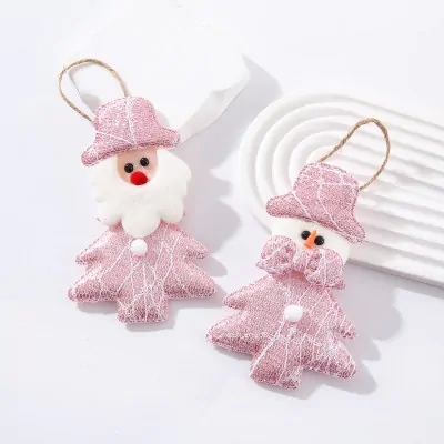 Colgante Navidad 15cm Arbol Rosa X12