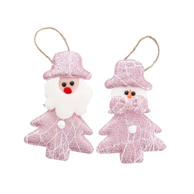 Colgante Navidad 15cm Arbol Rosa X12