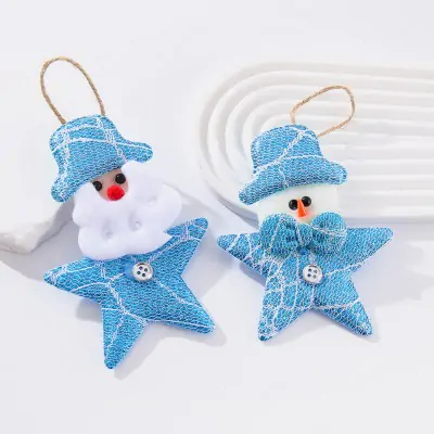 Colgante Navidad 15cm Estrella Azul X12
