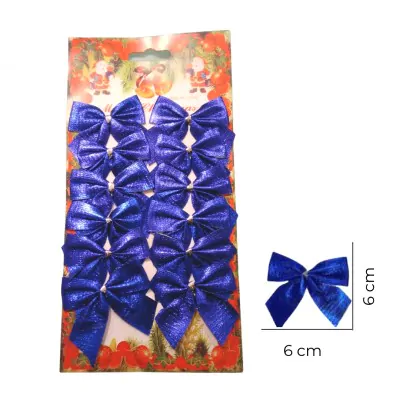 Colgante Navidad Mono Metalizado Azul X6