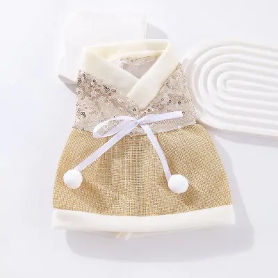 Funda Botella Navidad Vestido Dorado X6