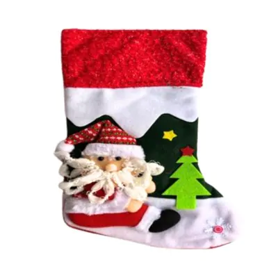 Medias Navidad Grande 38cm - Papa Noel Arbolito