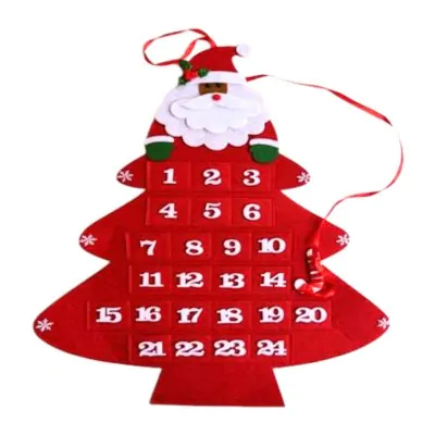Calendario Adviento Rojo 43x58 Cm