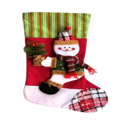 Medias Navidad Grande 38cm - Muneco Nieve Regalo