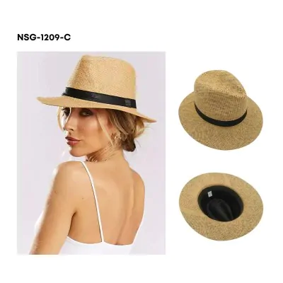 Sombrero Fedora Con Cinta Negra - Camel