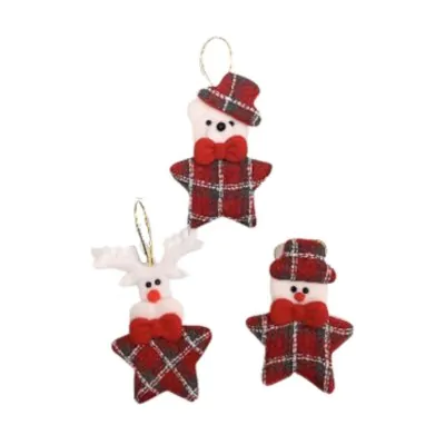 Colgante Navidad Estrella Cuadrille Surtido X12