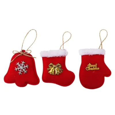 Colgante Navidad Rojo Aplique Dorado Surtido X12