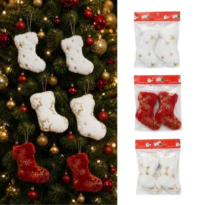 Colgante Navidad Par 8.8cm Medias X6