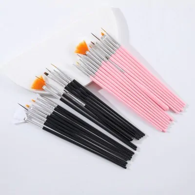 Set De Pinceles De Manicura 15 Pzas X6