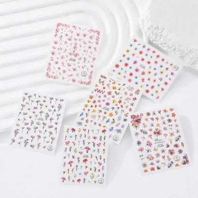 Sticker Para Uñas Floral X12