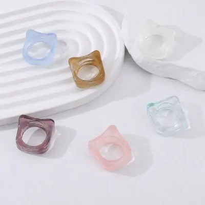 Anillo Acrilico Marmolado Ancho X12
