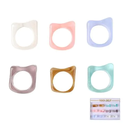Anillo Acrilico Marmolado Ancho X12