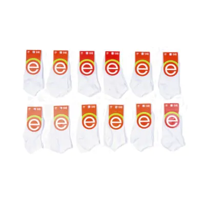 Medias Soquete Ninos Blanco Talle 3 Elemento X12