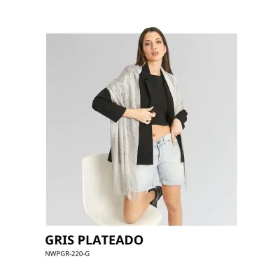 Chalina Lurex Brillosa Gris Plateado
