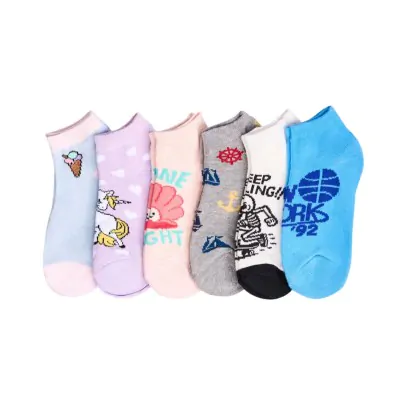 Medias Soquete Estampado Surt Nina / Varon Talle 3 Elemento X12