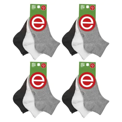Medias Soquete Pack X3 Ninos Surtido Liso Talle 1 Elemento X4