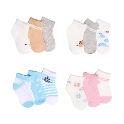 Medias Soquete Pack X3 Bebe Estampado Talle 1 Elemento X4
