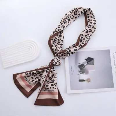 Panuelo Saten 14x150 - Animal Print Leopardo