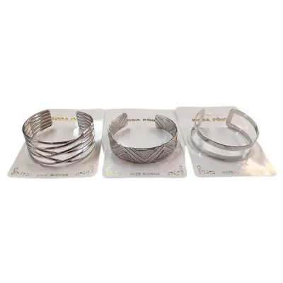 Pulsera Brazalete Simple A Plateado X6