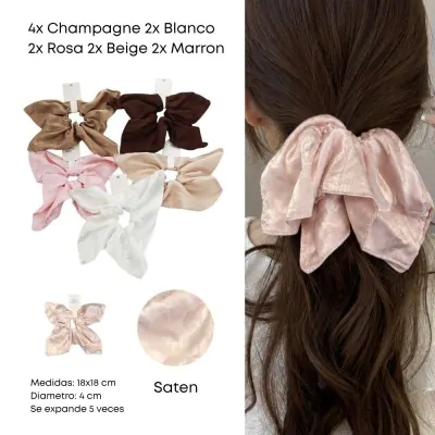 Scrunchies Cuadrado Saten X12