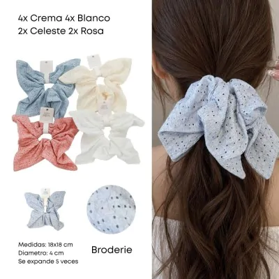 Scrunchies Cuadrado Broderie X12