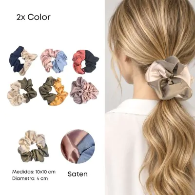 Scrunchies Combinado Saten X12