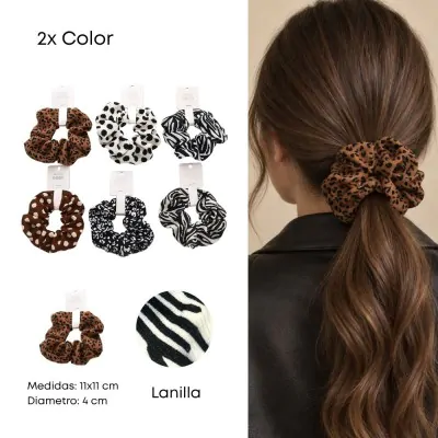 Scrunchies Animal Print Mixto X12