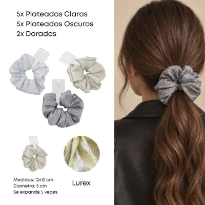 Scrunchies Lurex Brillante X12
