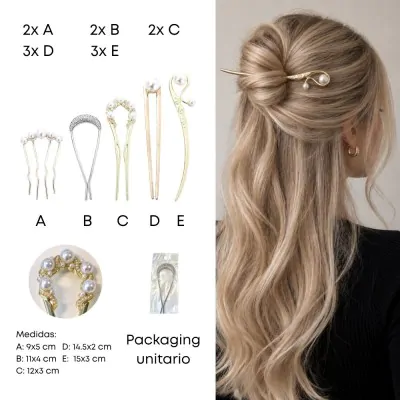 Horquilla U Metal Perla X12