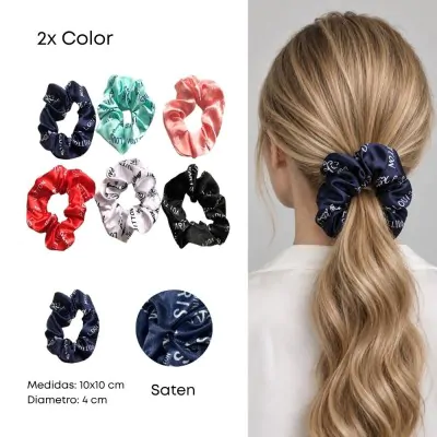 Scrunchies Estampado Ciudades X12