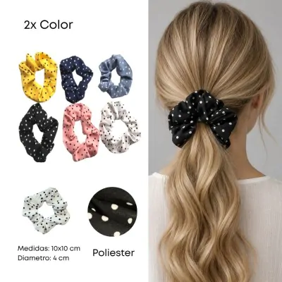Scrunchies Estampado Lunar X12