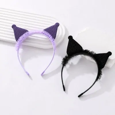 Vincha Infantil Tul Glitter Kuromi X6