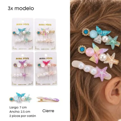 Set Pico Resina Oceano Sirena X12