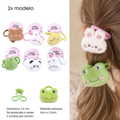 Colita Infantil Peluche Animalitos Variante B X12