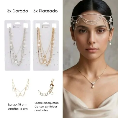 Decoracion Headchain Perla Stras X6