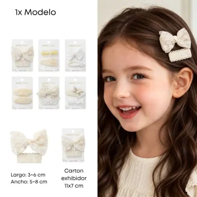 Set Pico Delicado Encaje Blanco X6