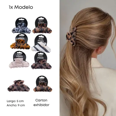 Broche Plastico Resina 8cm Animal Print X6