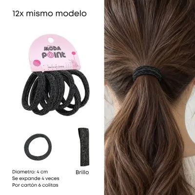 Colita Toalla Brillo Negro X12