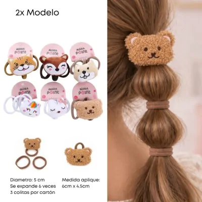 Colita Infantil Peluche Animalitos X12