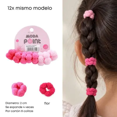Colita Mini Flor Rosada X12