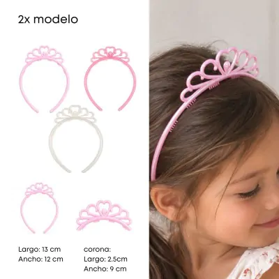Vincha Princesa Cm Rosa Perlada